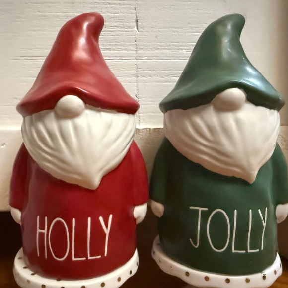 Rae Dunn Festive Gnome Figurines - Red and Green Holiday Decor - Picture 1 of 1